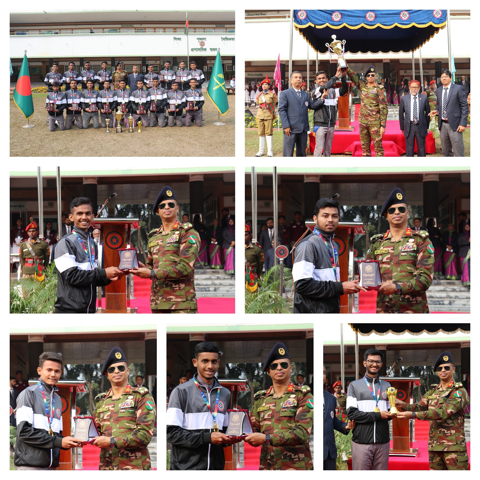 The Principal Of Adamjee Cantonment College Awarded Crests And Medals To The Champion Team 0278